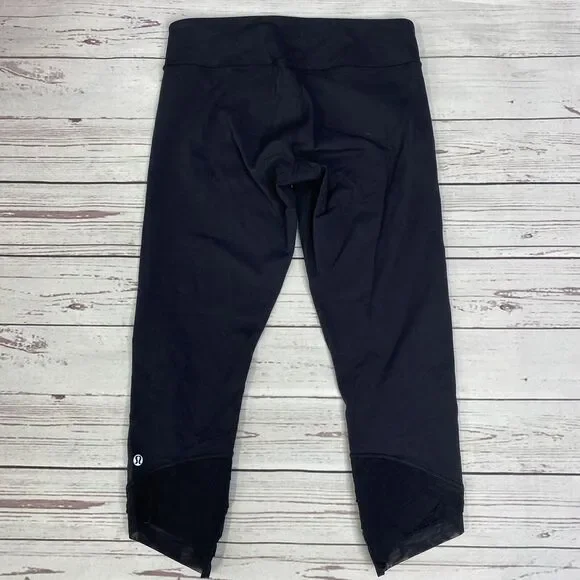 Lululemon Wunder Under Crop *SE Pleat 6 Black Luon - Picture 4 of 6
